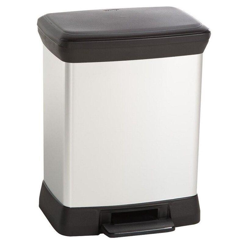 Kosz na śmieci CURVER Deco Bin 30 l Czarno-srebrny