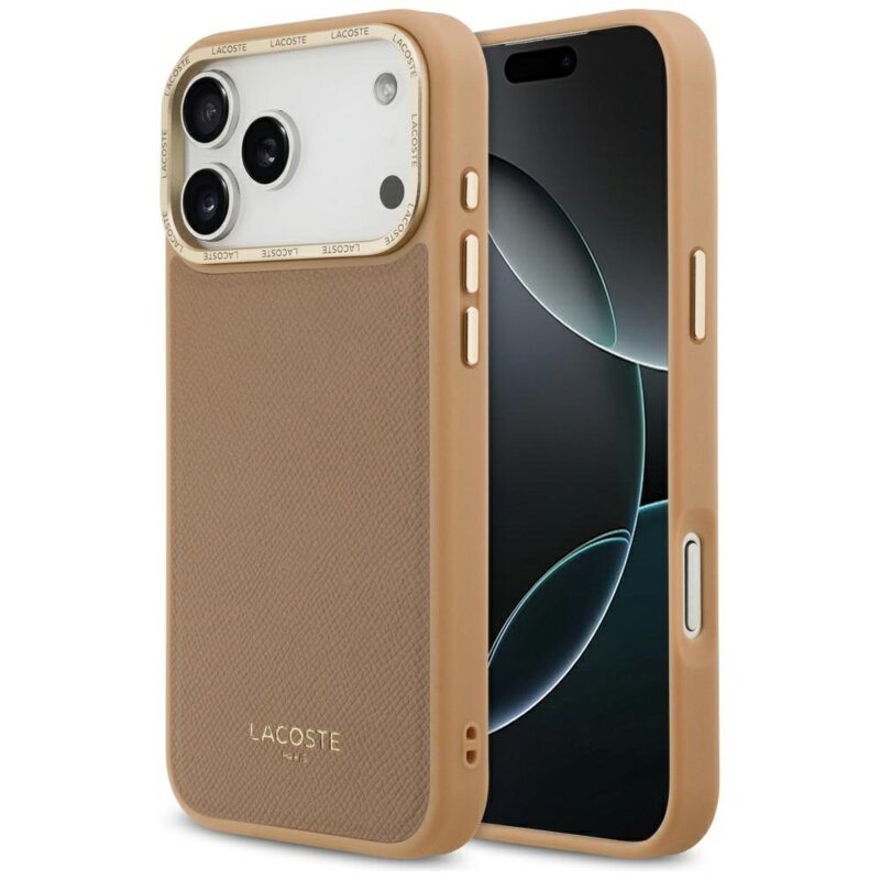 Lacoste Champs Elysees Gold Logo MagSafe do iPhone 17 Pro Różowy