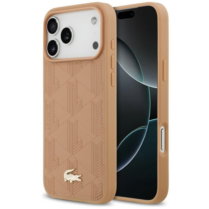 Lacoste Nomograme Gold Logo MagSafe do iPhone 17 Pro Różowy
