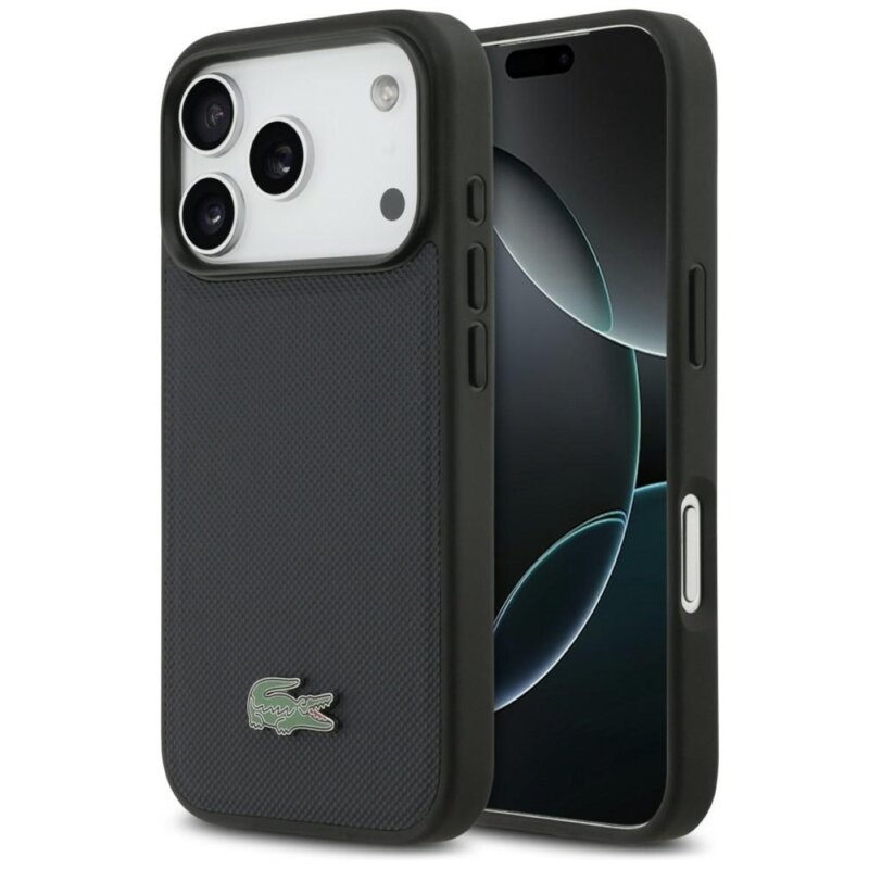 Lacoste Petit Pique Lacquer Logo MagSafe do iPhone 17 Pro Max Granatowy