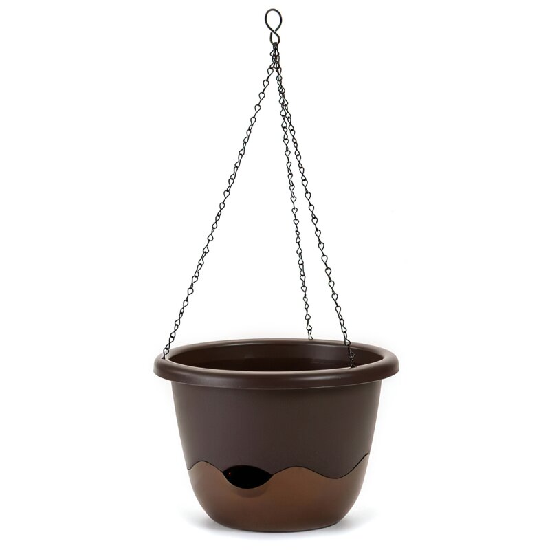 Doniczka wisząca samonawadniająca PLASTIA Mareta Ciemnobrązowy