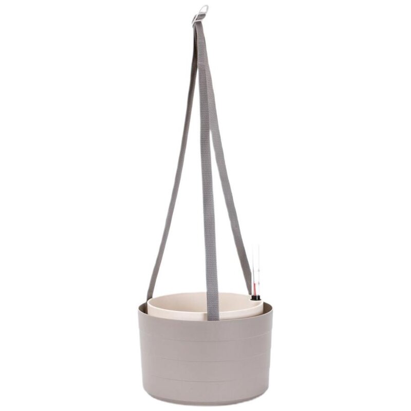 Doniczka wisząca samonawadniająca URBALIVE Berberis 26 (26 x 17.8 cm) 6L Szaro-biały