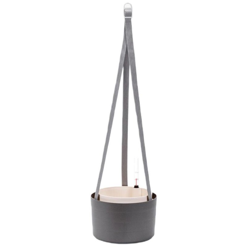 Doniczka wisząca samonawadniająca URBALIVE Berberis 26 (26 x 17.8 cm) 6L Szaro-biały