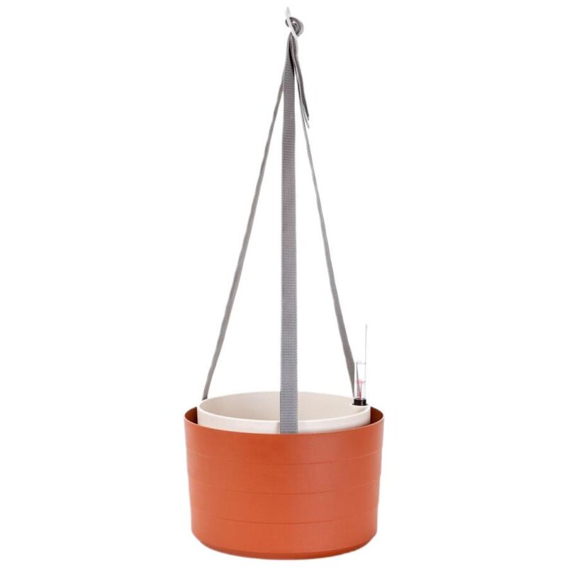 Doniczka wisząca samonawadniająca URBALIVE Berberis 26 (26 x 17.8 cm) 6L Pomarańczowo-biały