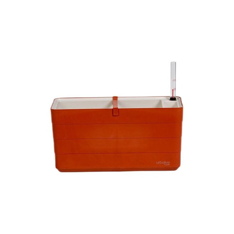 Skrzynka balkonowa samonawadniająca URBALIVE Berberis 40 (40 x 20 x 19.7 cm) 9L Pomarańczowo-biały