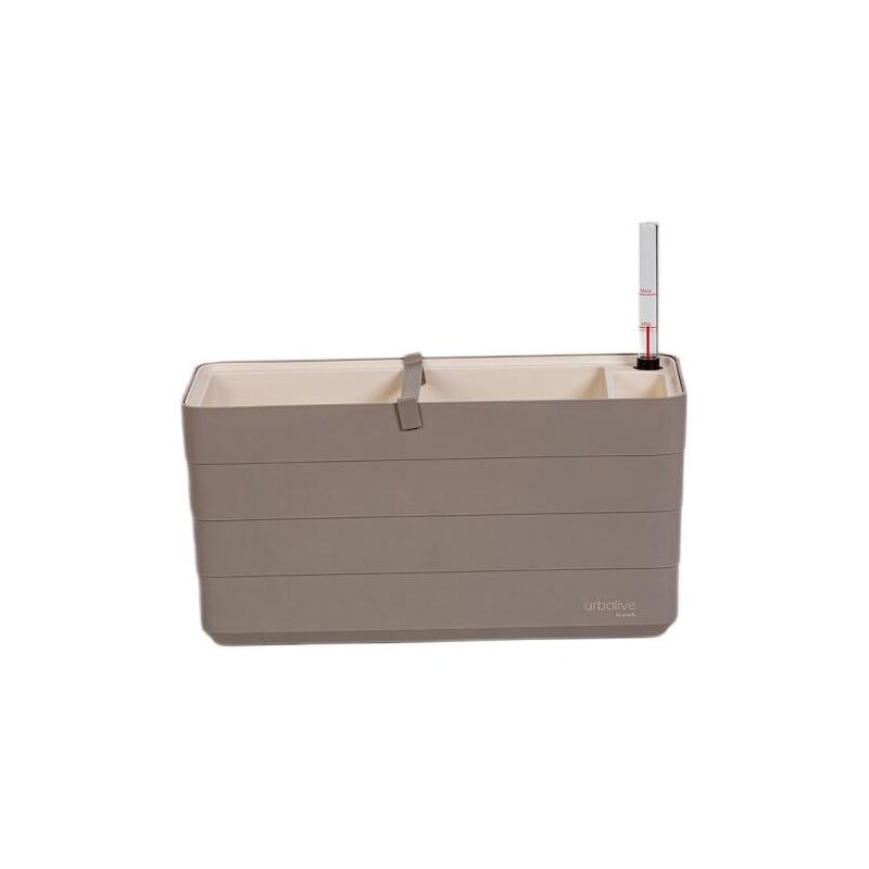 Skrzynka balkonowa samonawadniająca URBALIVE Berberis 40 (40 x 20 x 19.7 cm) 9L Szaro-biały