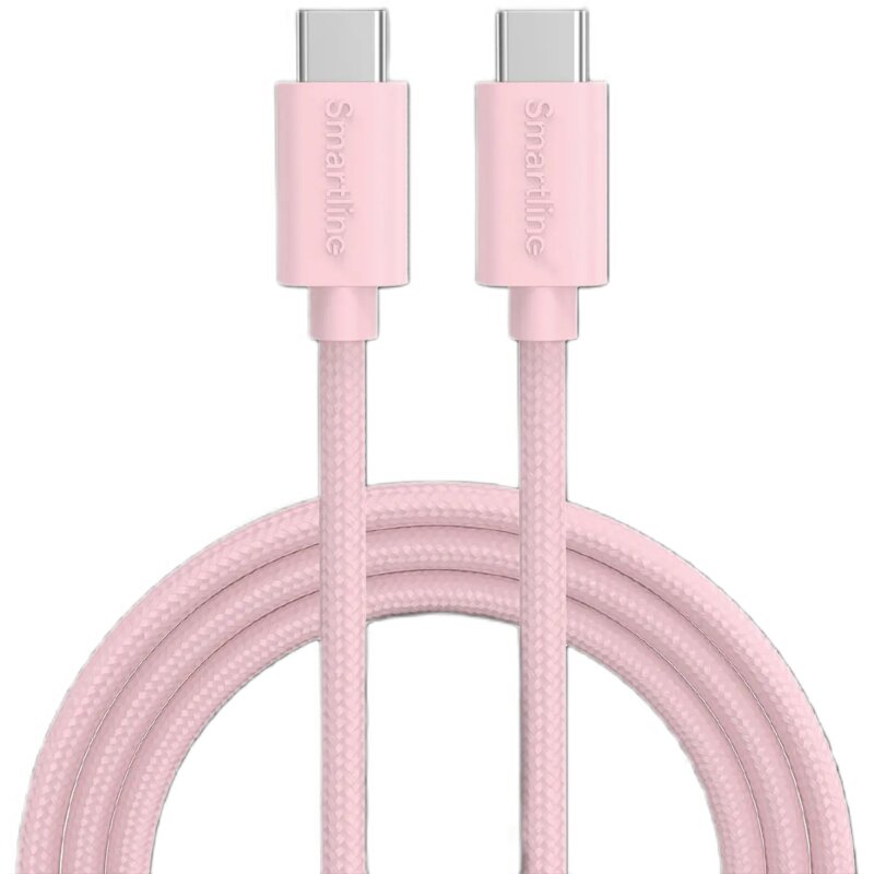 Kabel USB-C - USB-C 2.0 SMARTLINE 60W 2m Różowy