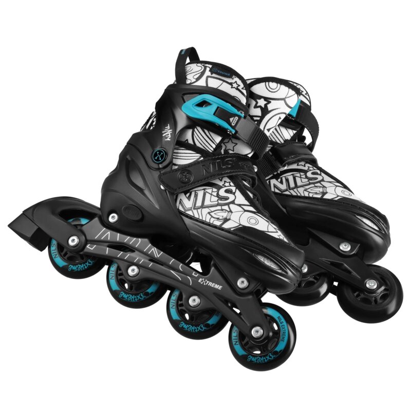 Łyżworolki NILS EXTREME NH10907 4w1 (rozmiar 31-34) Czarno-niebieski