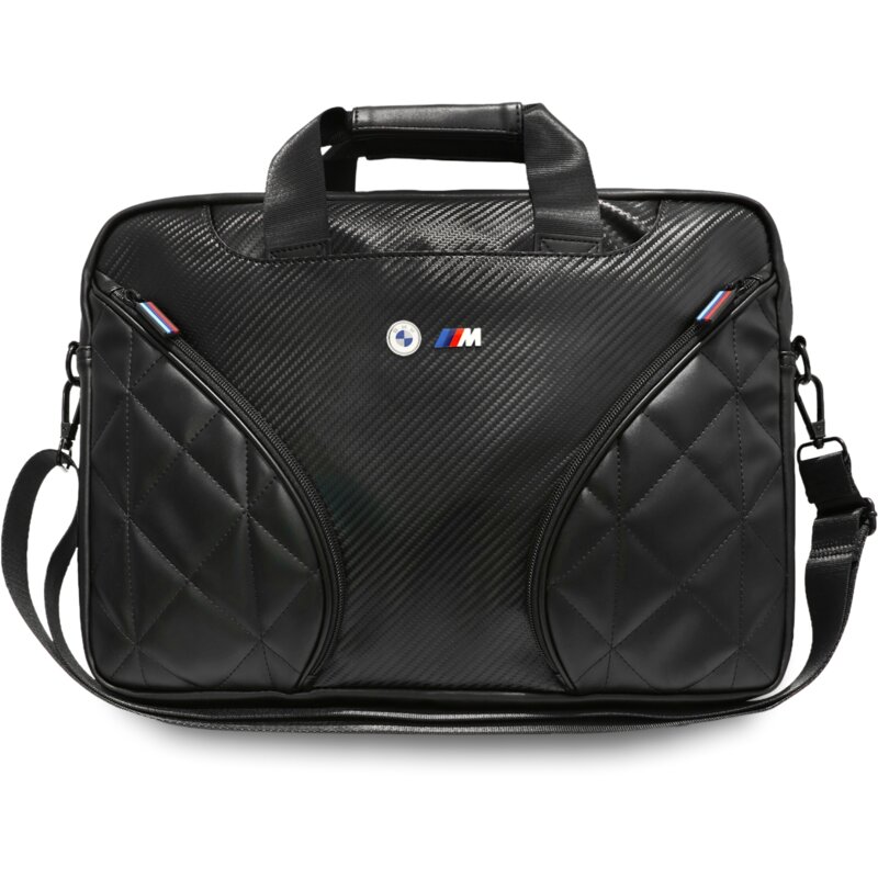 Torba na laptopa BMW Carbon Pockets&Metal 16 cali Czarny