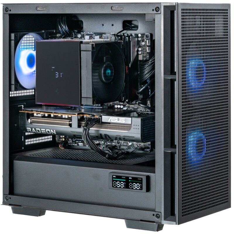 Komputer MAD DOG Powered By Asus DEEPCOOL360-A07DR32 R5-9600X 32GB RAM 1TB SSD Radeon RX9070 Wi-Fi