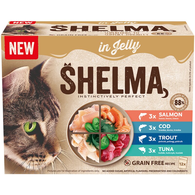 Karma dla kota SHELMA Mix Smaków 12 x 85 g