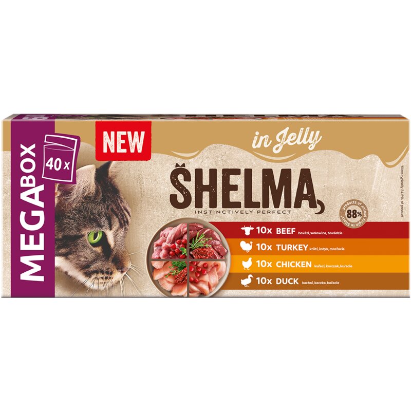 Karma dla kota SHELMA Galaretka Mix Smaków 40 x 85 g