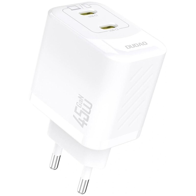 Ładowarka sieciowa DUDAO A28PEU 45W GaN Biały ładowarka do telefonu 2 x USB-C