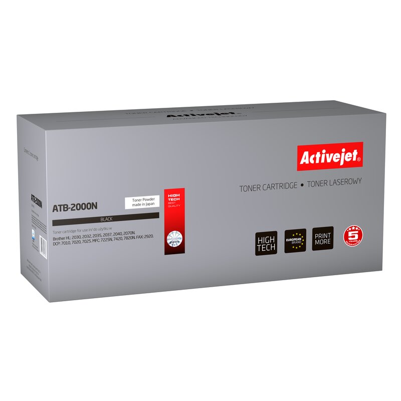 Activejet ATB-2000N Toner do drukarki Brother, Zamiennik Brother TN-2000/TN-2005; Supreme; 2500 stron; czarny.
