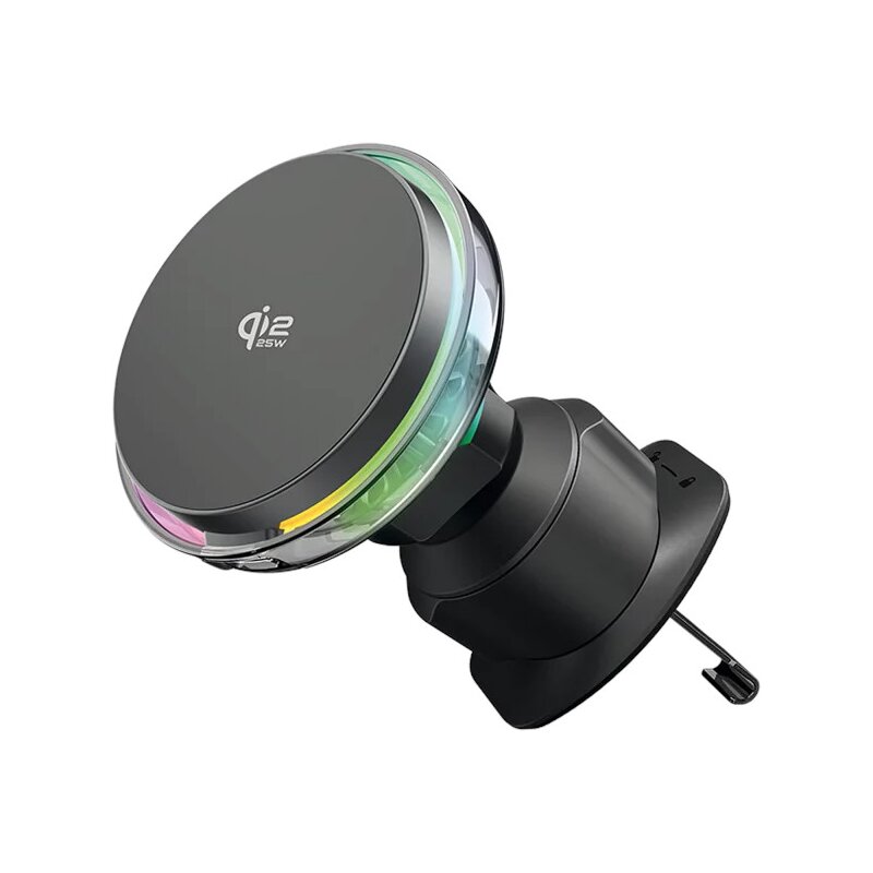 Uchwyt na telefon i smartfon PROOVE WHLC25002003 Light Crystal 25W Szary uchwyt samochodowy na kratkę nawiewu