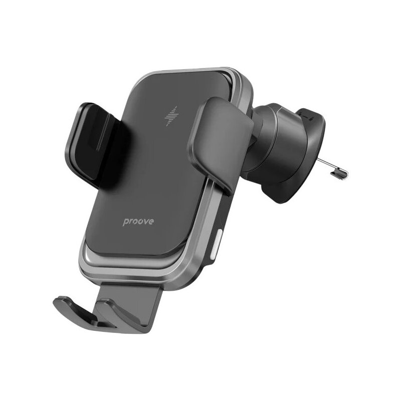 Uchwyt na telefon i smartfon PROOVE WHNC15002005 Nitro Charge 15W Czarno-szary uchwyt samochodowy na kratkę nawiewu
