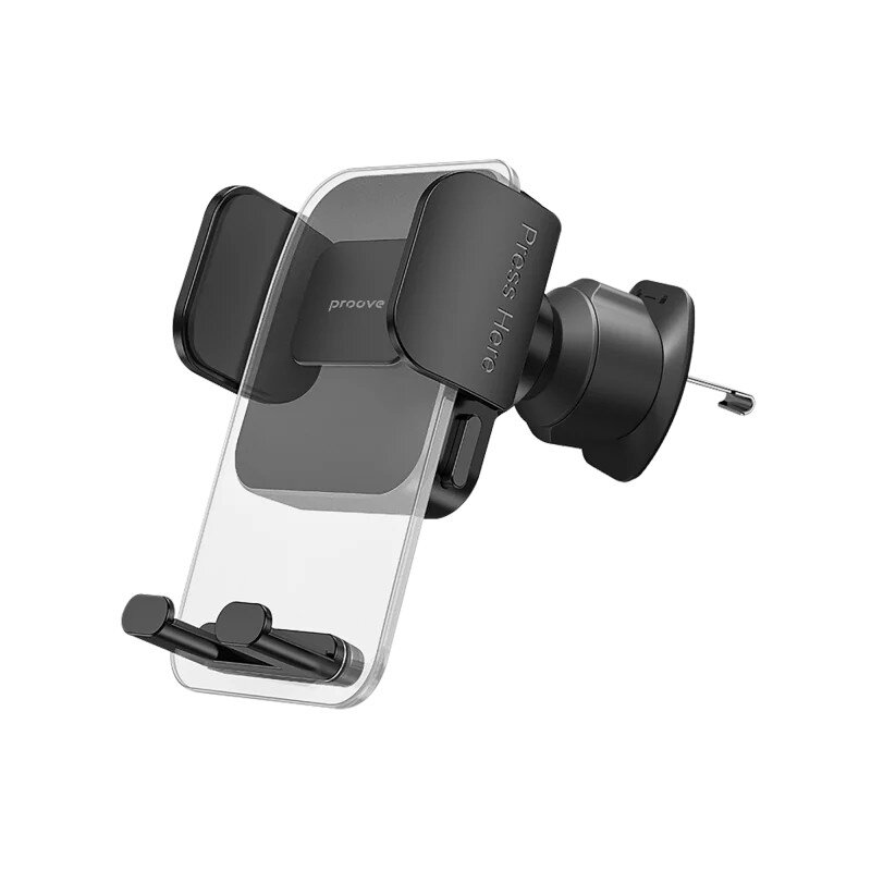 Uchwyt na telefon i smartfon PROOVE Crystal Clamp Plus Air Outlet Czarny uchwyt samochodowy na kratkę nawiewu