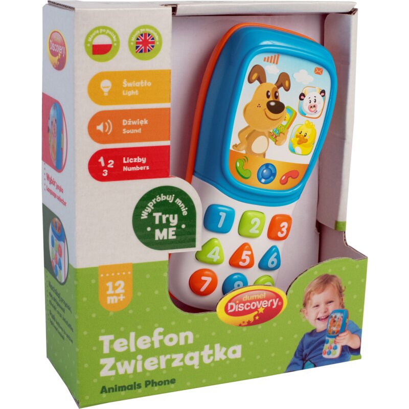 Zabawka interaktywna DUMEL Językowa dla najmłodszych Telefon Zwierzątka DD 42667