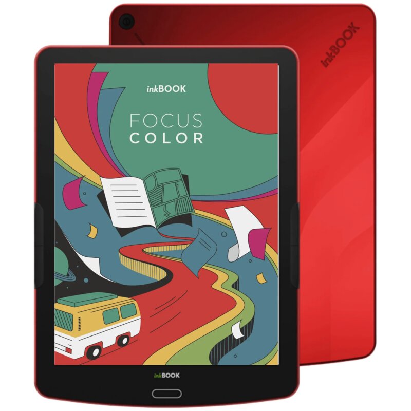 Czytnik e-booków INKBOOK Focus Color 7.8", Podświetlany ekran, Wi-Fi Czerwony