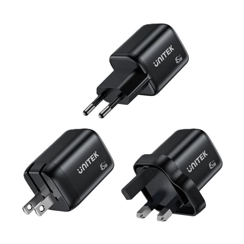 Ładowarka sieciowa UNITEK P1129ABK01-EU 45W GaN Czarny ładowarka do telefonu USB-C