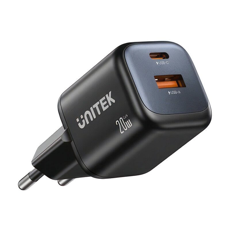 Unitek P1128ABK01-EU USB-A USB-C 20W Czarny