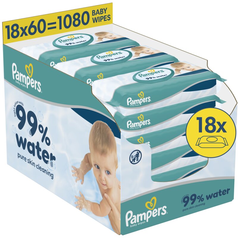 Chusteczki nawilżane PAMPERS Aqua (1080 szt.)