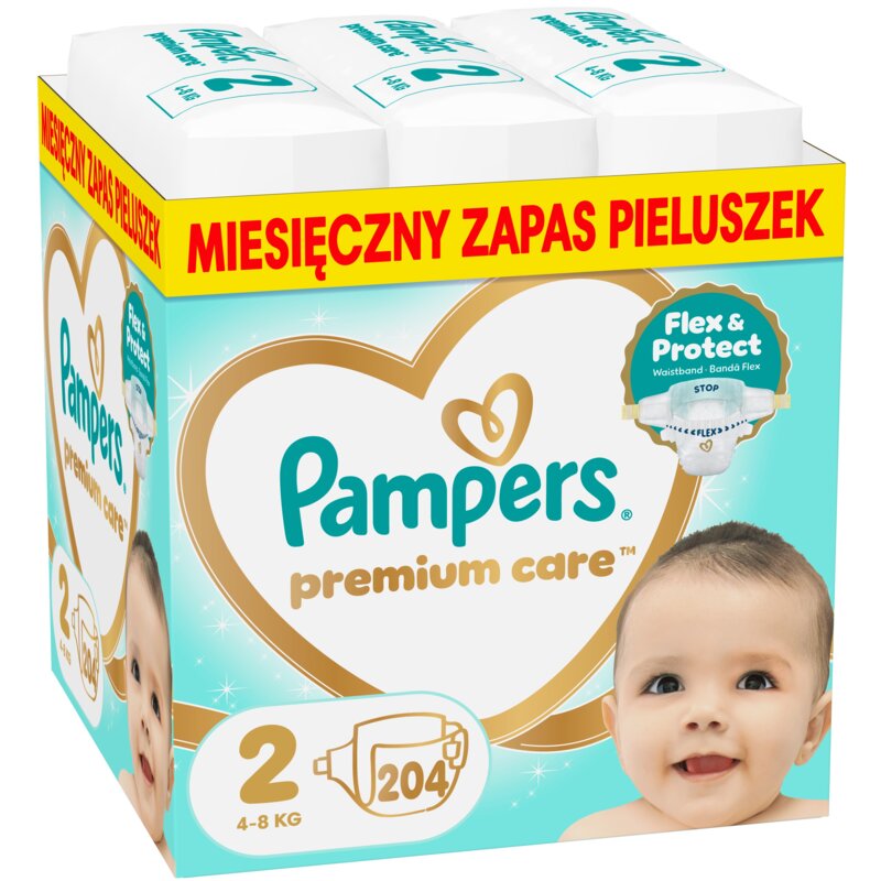 Pieluchy PAMPERS Premium Care 2 (204 sztuk)