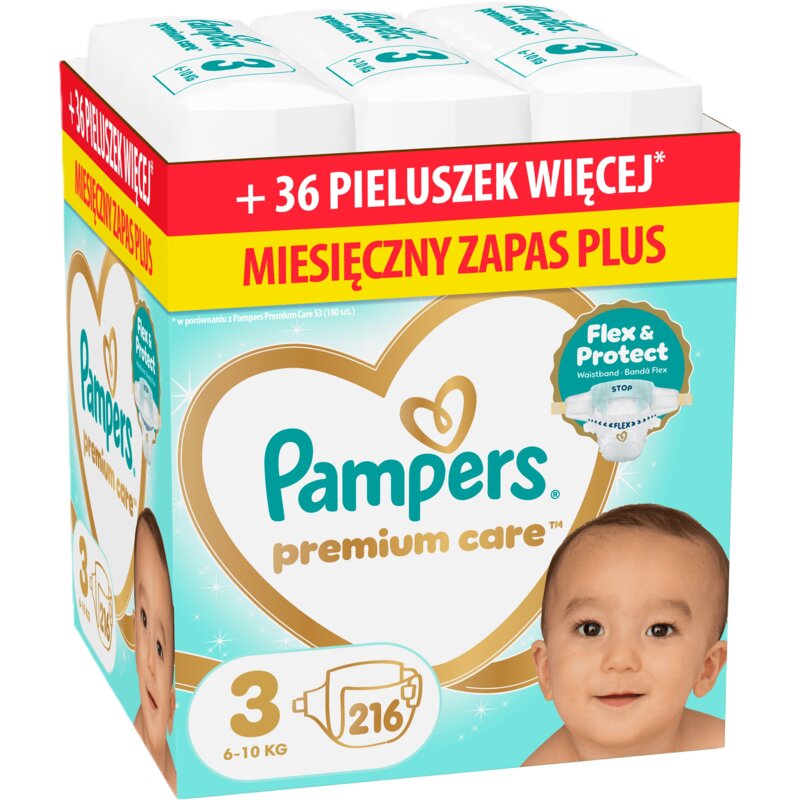 Pieluchy PAMPERS Premium Care 3 (216 szt.)