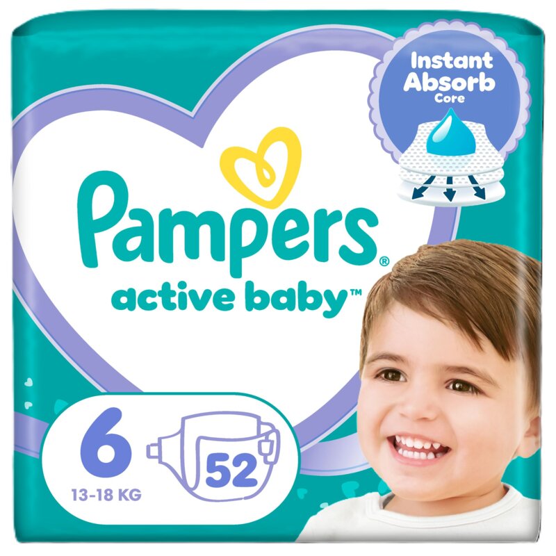 Pieluchy PAMPERS Active Baby 6 (52 sztuki)