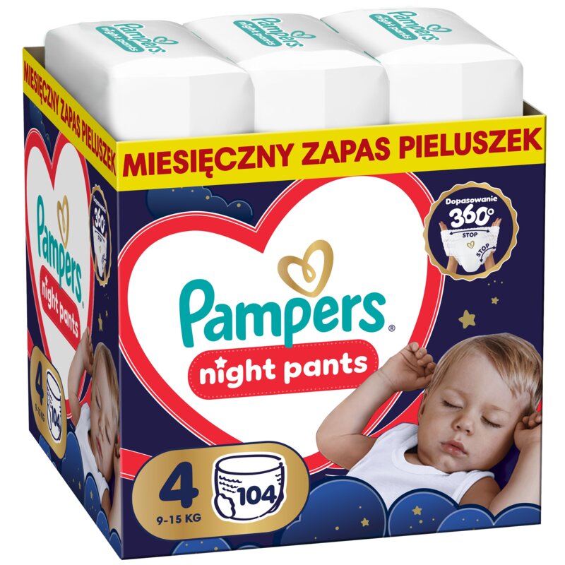 Pieluchomajtki PAMPERS Pants Night 4 (104 szt.)