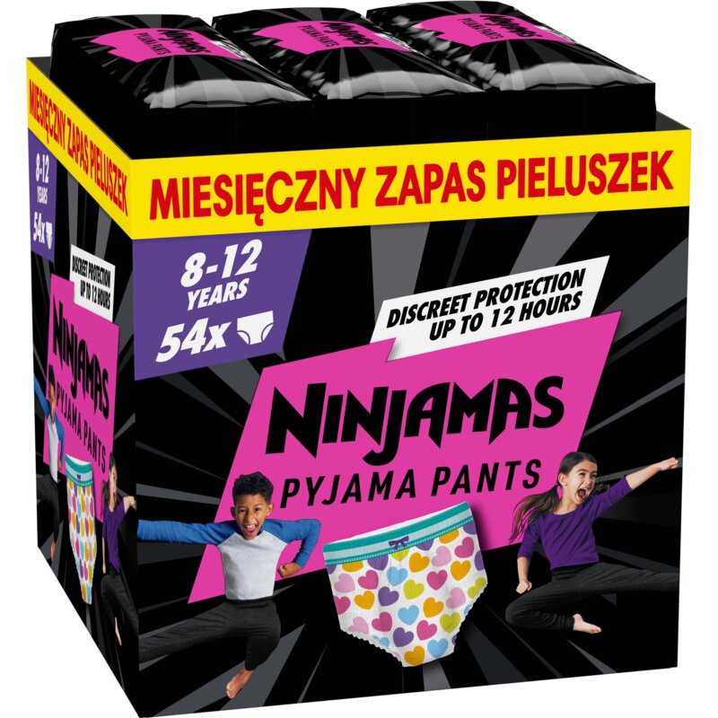 Pieluchomajtki PAMPERS Ninjamas Serduszka 8 (54 szt.)