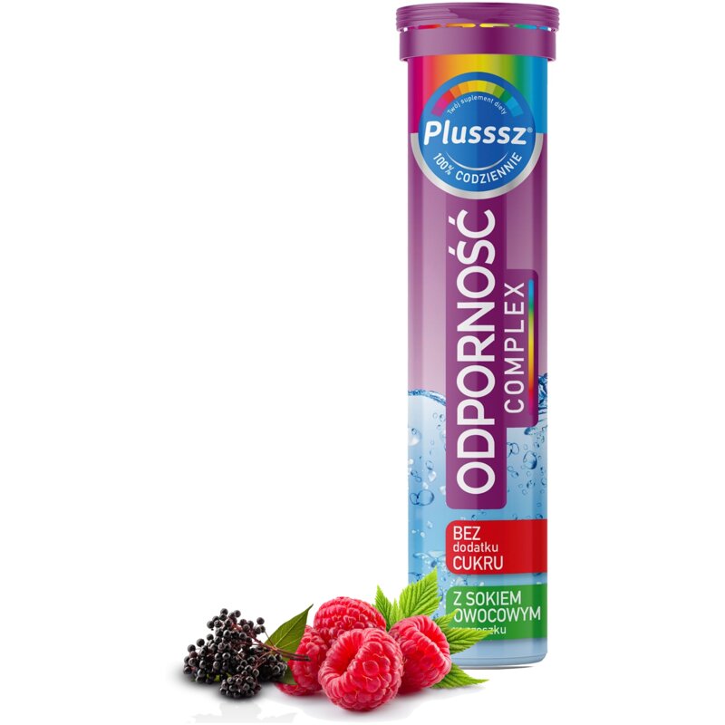 Kompleks witamin PLUSSSZ Odporność Complex Malina-czarny bez (20 tabletek)