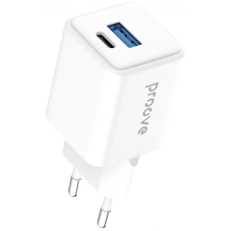 Ładowarka sieciowa PROOVE Pocket GaN 30W Biały ładowarka do telefonu USB, USB-C