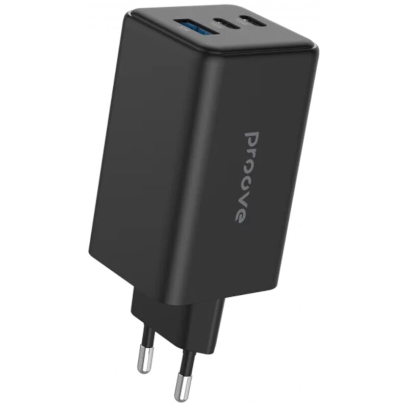 Ładowarka sieciowa PROOVE Pocket GaN Max 100W Czarny ładowarka do telefonu USB, USB-C