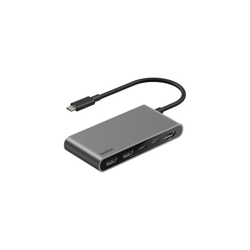Belkin AVC022HQSGY USB-C, 2 x USB-A, 2 x USB-C PD 100W HDMI 2.0 4K 5Gbps Szary