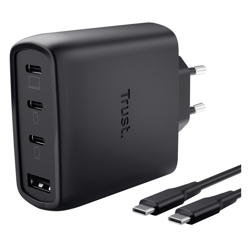 Ładowarka sieciowa TRUST Maxo GaN 65W 1xUSB-A 3xUSB-C Czarny
