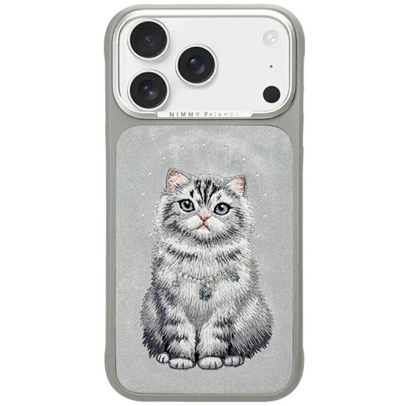 Etui NIMMY Lucky Fashion Cat MagSafe do Apple iPhone 17 Pro Szary
