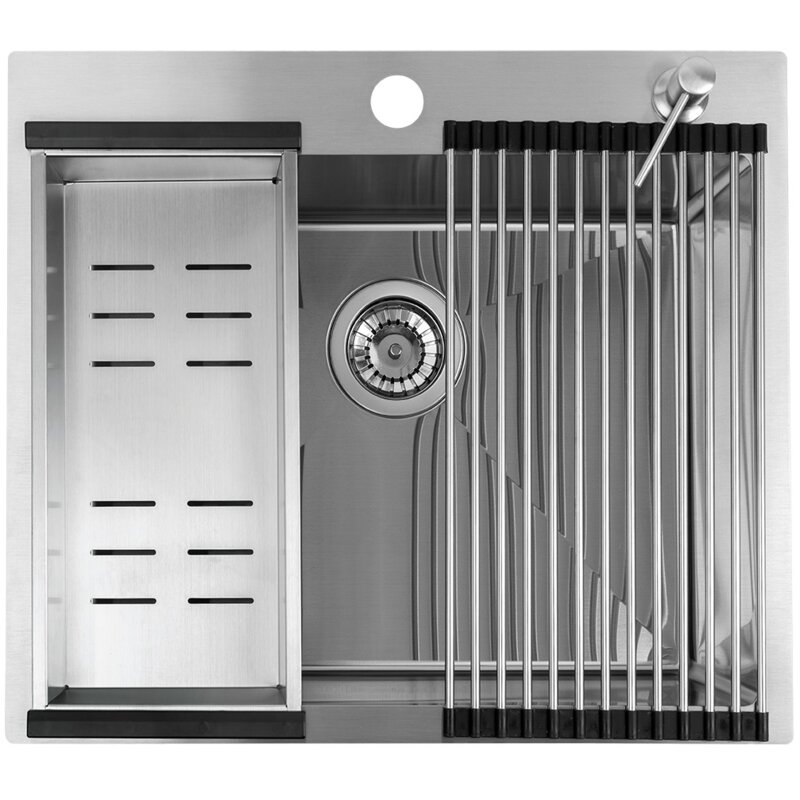 Zlewozmywak jednokomorowy LAVEO Malawi SLMA010D Inox 50x58 + akcesoria