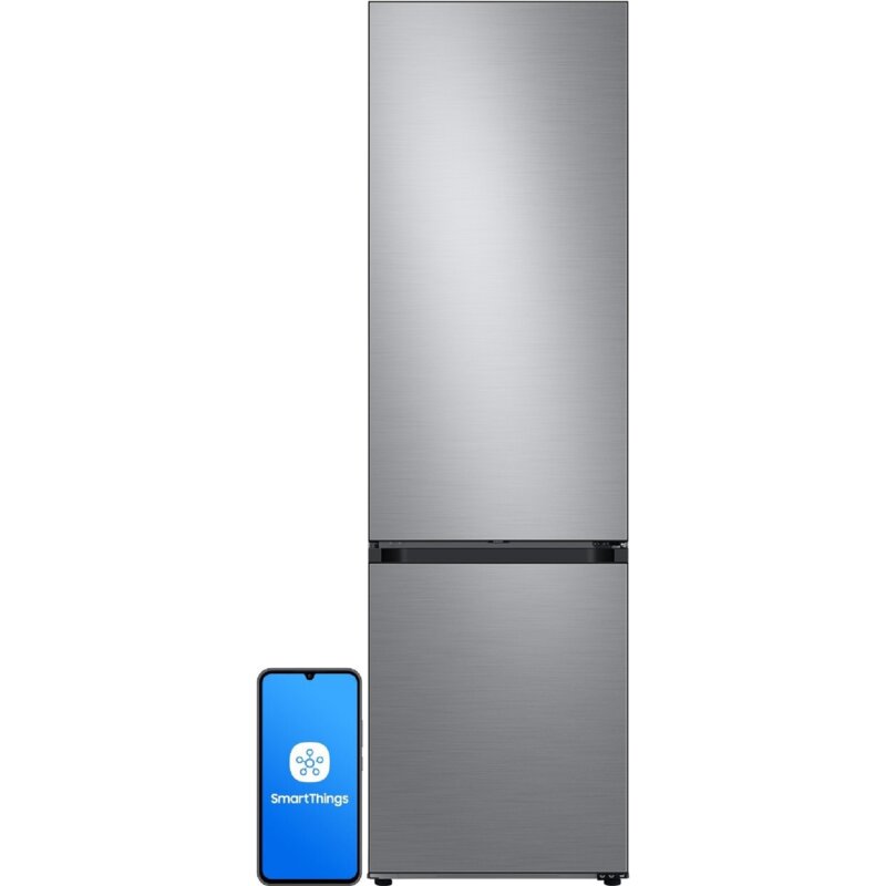 Samsung Bespoke RB38C7B5BS9/EF Funkcje AI Pełny No Frost 203cm Zdalne sterowanie Szczotkowana stal