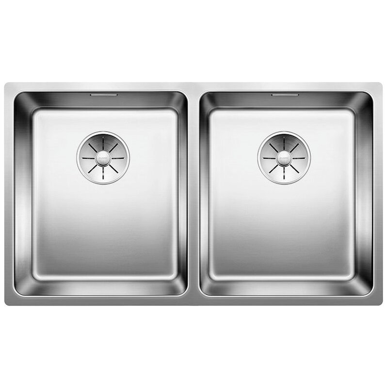 Zlewozmywak dwukomorowy BLANCO Andano 340/340-U 522983 Srebrny 44 x 74.5