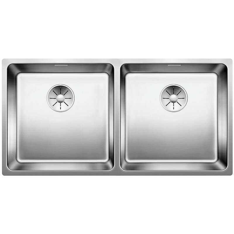 Zlewozmywak dwukomorowy BLANCO Andano 400/400-U 522987 Stal polerowana 44 x 86.5
