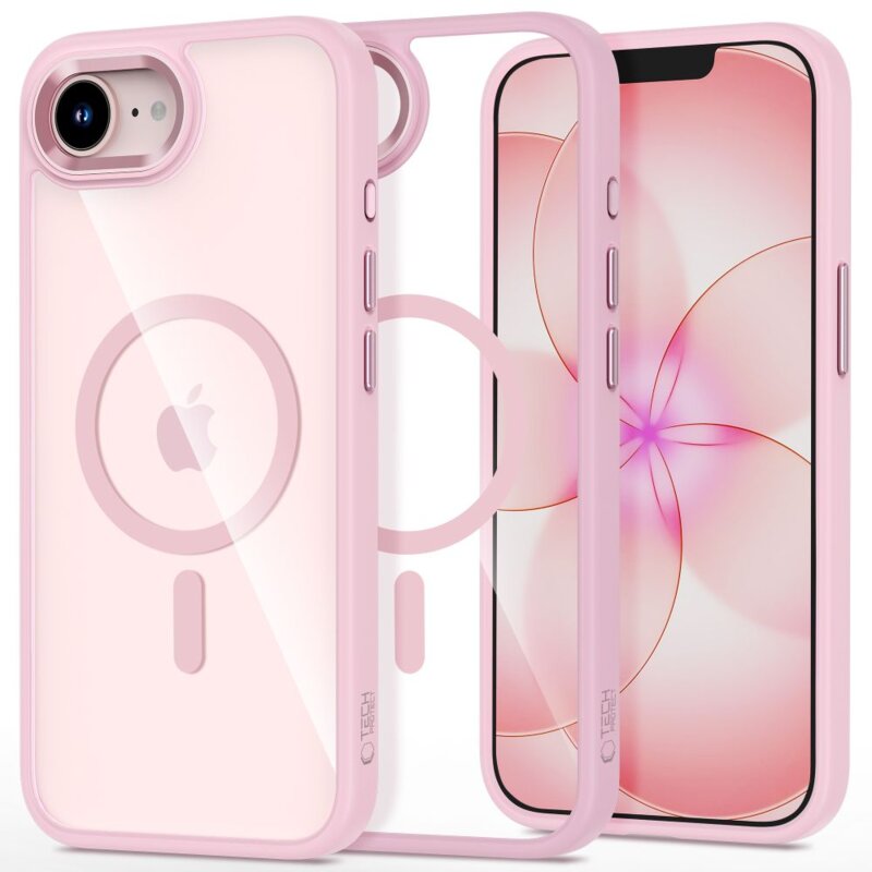 Etui TECH-PROTECT Magmat MagSafe do Apple iPhone 16e/17e Różowo-przezroczysty
