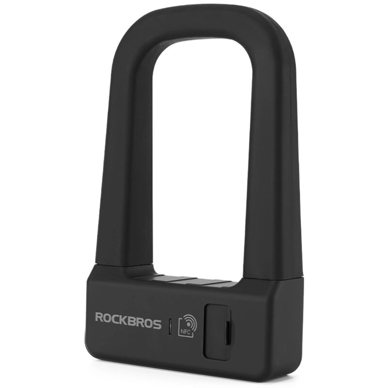 Zapięcie rowerowe ROCKBROS RBNS1 Smart z czytnikiem NFC U-lock Czarny