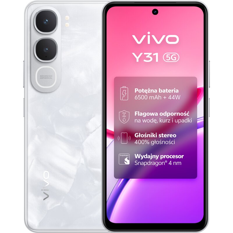 vivo Y31 5G 6/256GB 6,72" 120Hz 50Mpix Biały