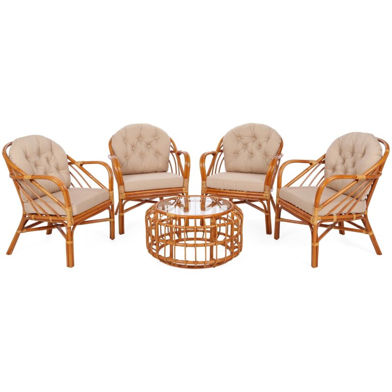 Zestaw mebli ogrodowych HOME & GARDEN Panama 760514 Brązowo-pomarańczowy