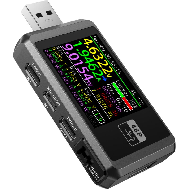 Tester portu USB FNIRSI FNB48P Czarny