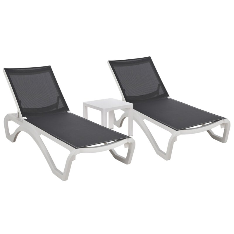 Leżaki HOME & GARDEN Monako 986584 Biało-szary