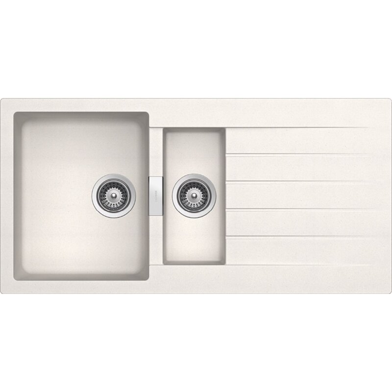 Zlewozmywak półtorakomorowy z ociekaczem SCHOCK Signus D-150 Biały polarny 50x100