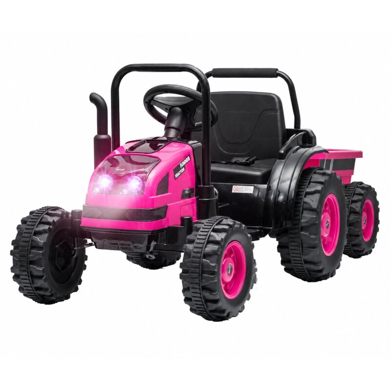 Traktor dla dziecka MILLY MALLY + Przyczepa Farmer Różowy