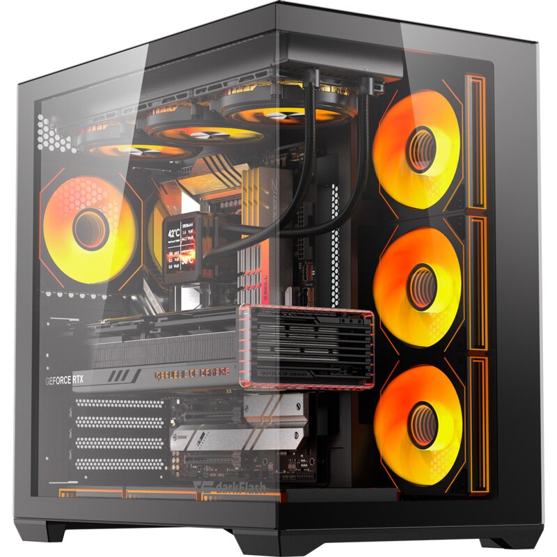 Obudowa DARKLASH C280 Czarny + 7 wentylatorów